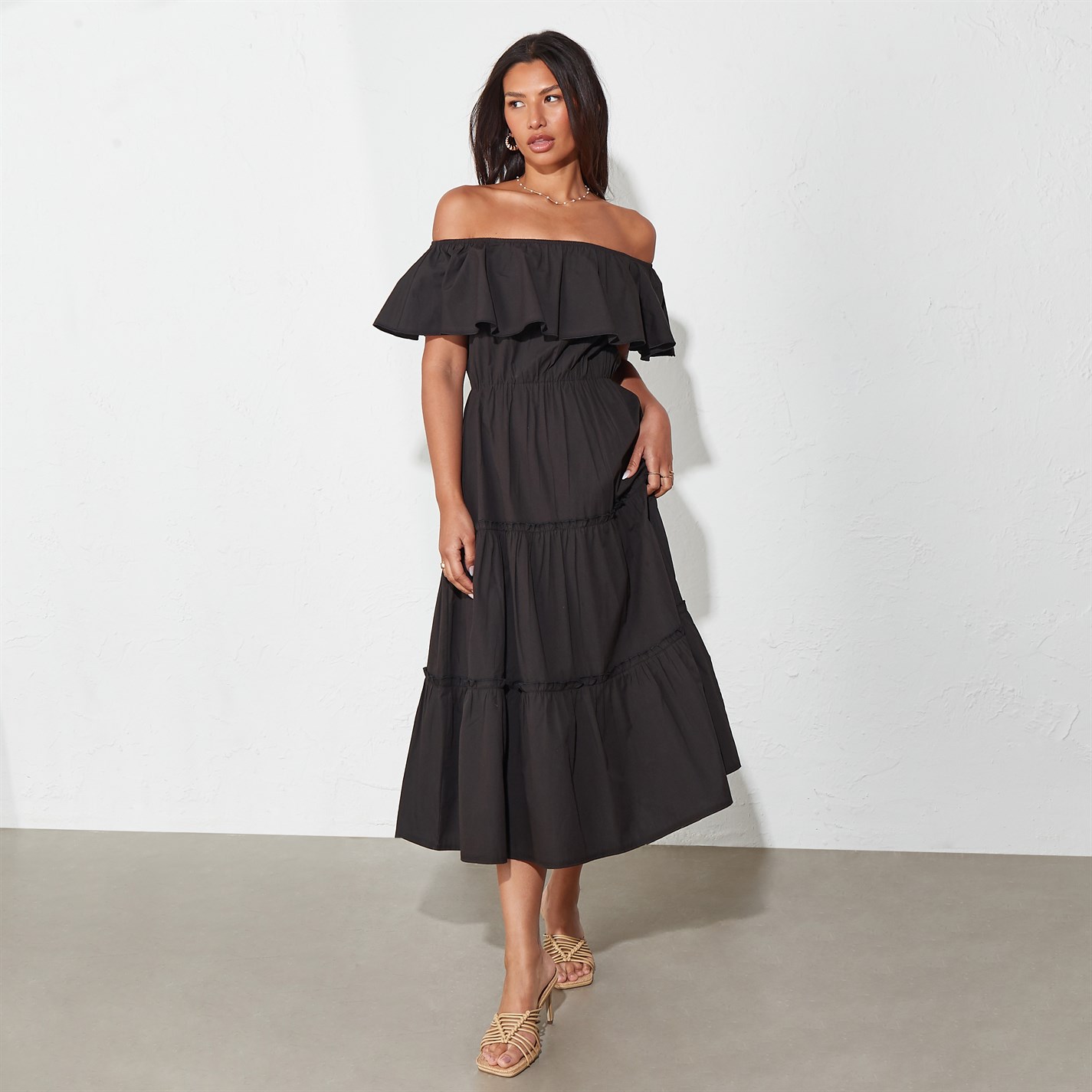 Bardot fashion layered dress